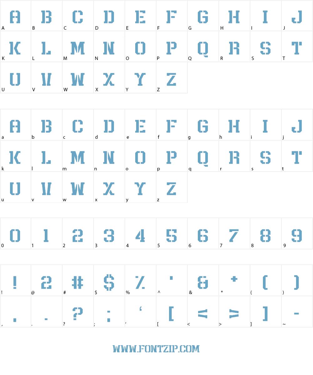 Rush Rush Font Character